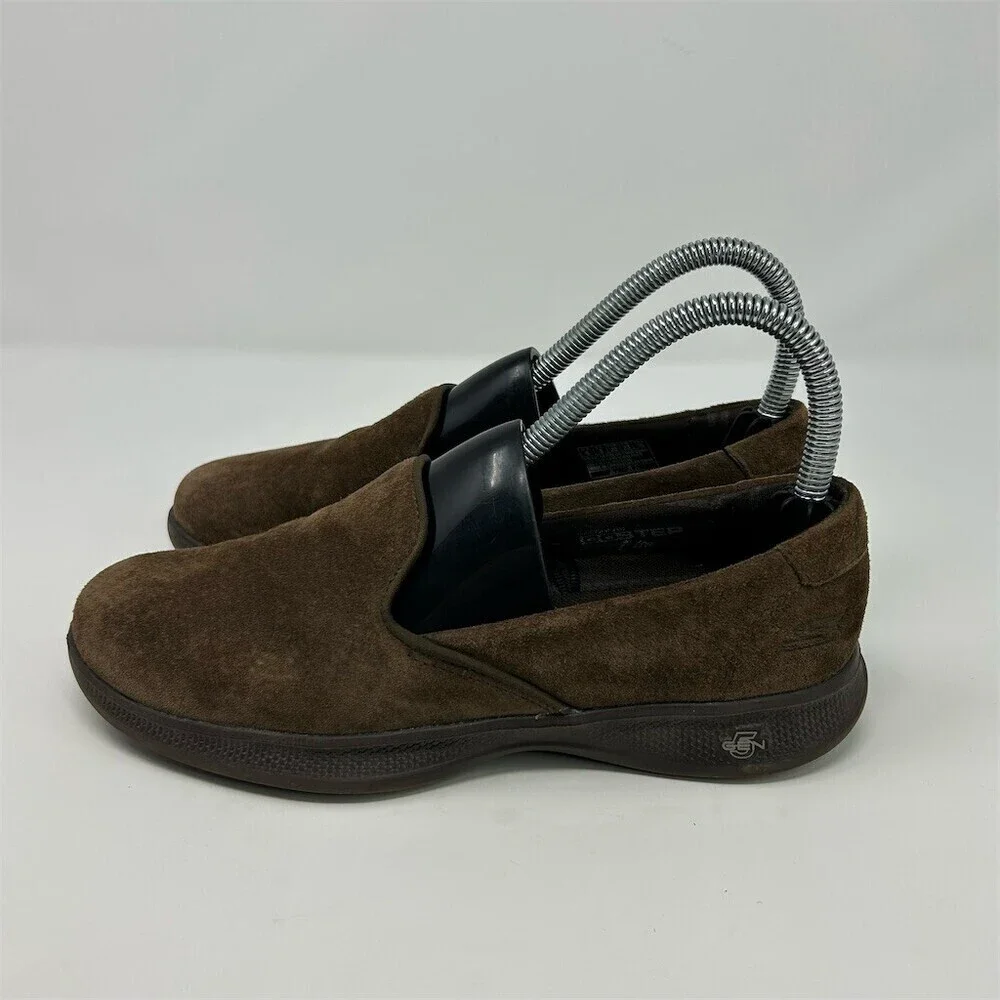 Skechers GO STEP Lite Goga Max Womens Slip-On Walking Shoes Brown Size 6